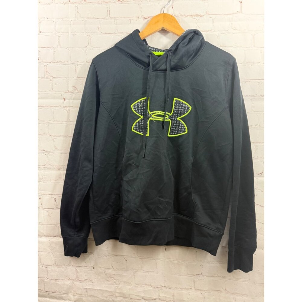 Under Armour Storm Hoodie Women's Size Large Black Sweatshirt Semi Fitted
